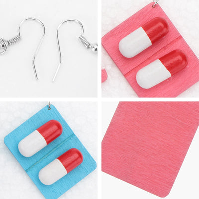 Boucles d'oreilles soignante — Capsule & planche en bois
